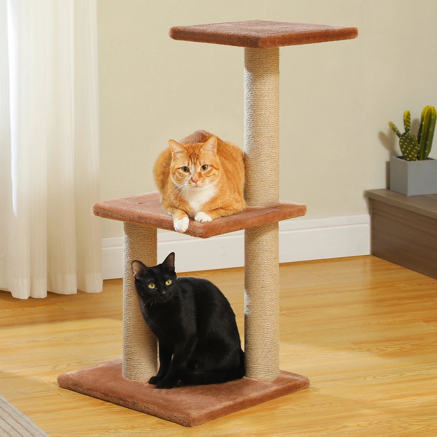 Cat tree Cat Tower for Indoor Cats 2 Styles Cat Activity Tree with Cat Scratching Posts Big Hammock and Removable Top Perch Grey