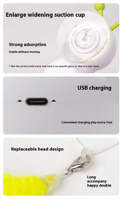 Creative Durable Scratch Resistant Cat Teasing Stick Intelligent Sensing Interactive Cat Toy Usb Rechargeable Caterpillar Toy