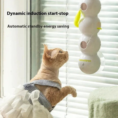 Creative Durable Scratch Resistant Cat Teasing Stick Intelligent Sensing Interactive Cat Toy Usb Rechargeable Caterpillar Toy