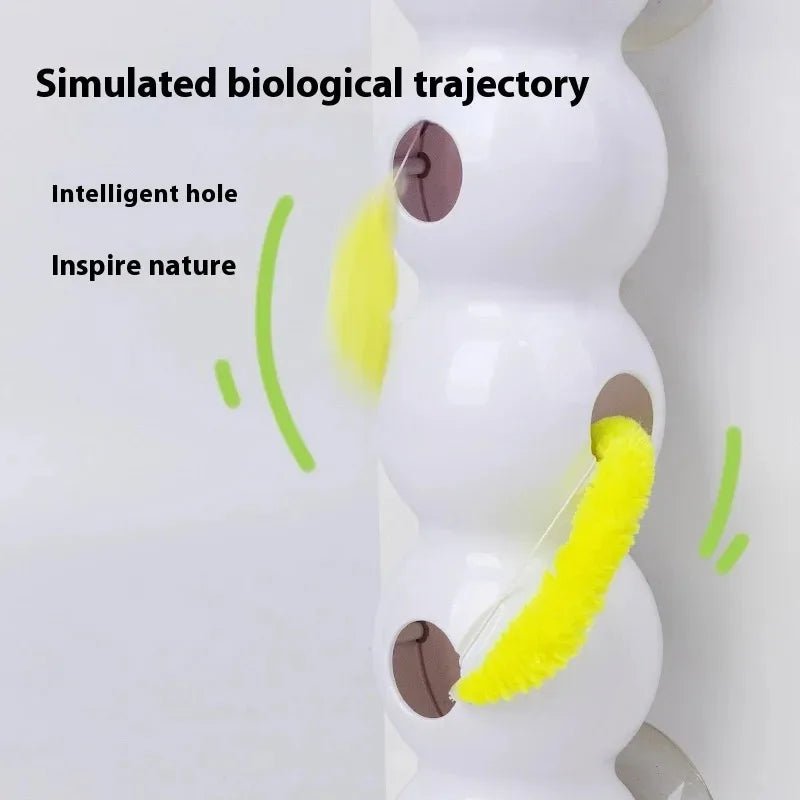 Creative Durable Scratch Resistant Cat Teasing Stick Intelligent Sensing Interactive Cat Toy Usb Rechargeable Caterpillar Toy