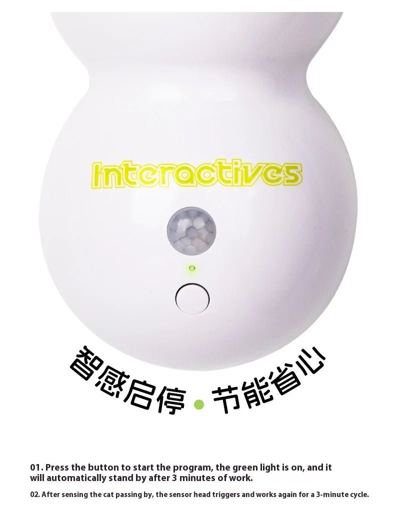 Creative Durable Scratch Resistant Cat Teasing Stick Intelligent Sensing Interactive Cat Toy Usb Rechargeable Caterpillar Toy