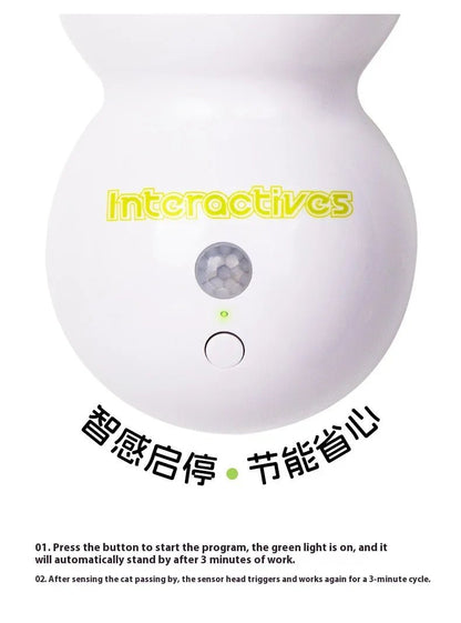 Creative Durable Scratch Resistant Cat Teasing Stick Intelligent Sensing Interactive Cat Toy Usb Rechargeable Caterpillar Toy