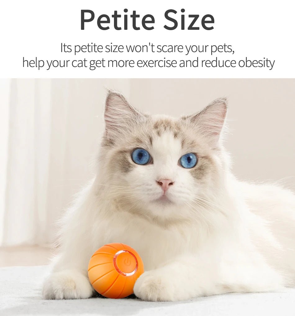 ROJECO Smart Cat Toys Automatic Bouncing Cat Ball Interactive Rolling Ball For Cats Pet Smart LED Self Moving Toys Accessories