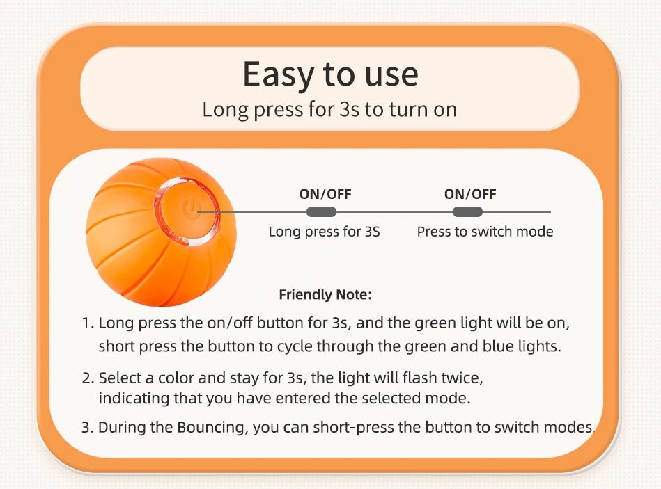 ROJECO Smart Cat Toys Automatic Bouncing Cat Ball Interactive Rolling Ball For Cats Pet Smart LED Self Moving Toys Accessories