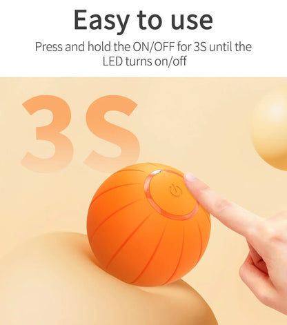 ROJECO Smart Cat Toys Automatic Bouncing Cat Ball Interactive Rolling Ball For Cats Pet Smart LED Self Moving Toys Accessories