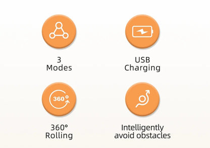 ROJECO Smart Cat Toys Automatic Bouncing Cat Ball Interactive Rolling Ball For Cats Pet Smart LED Self Moving Toys Accessories